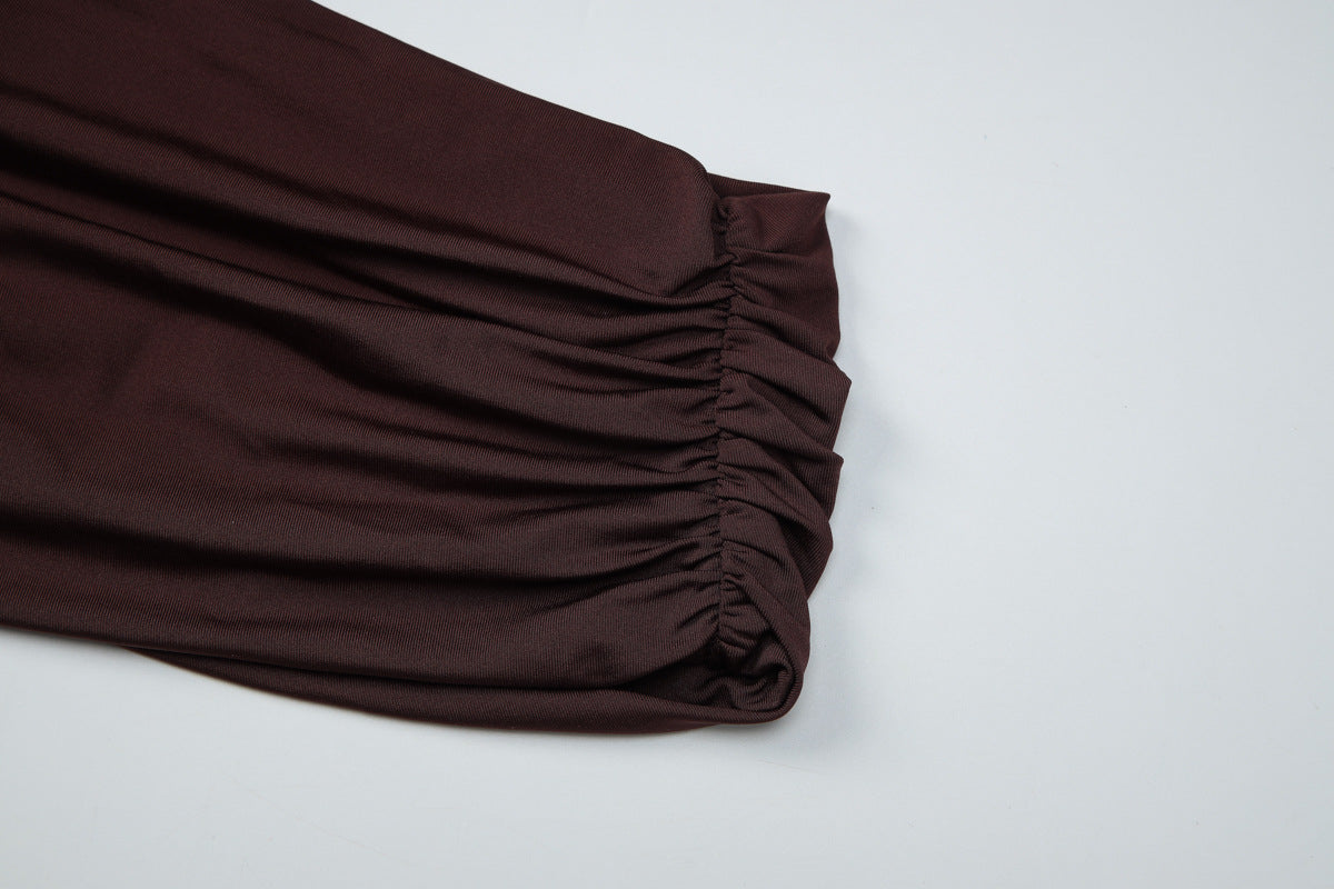 Ruched one shoulder irregular solid mini dress  | Festival Outfits Women