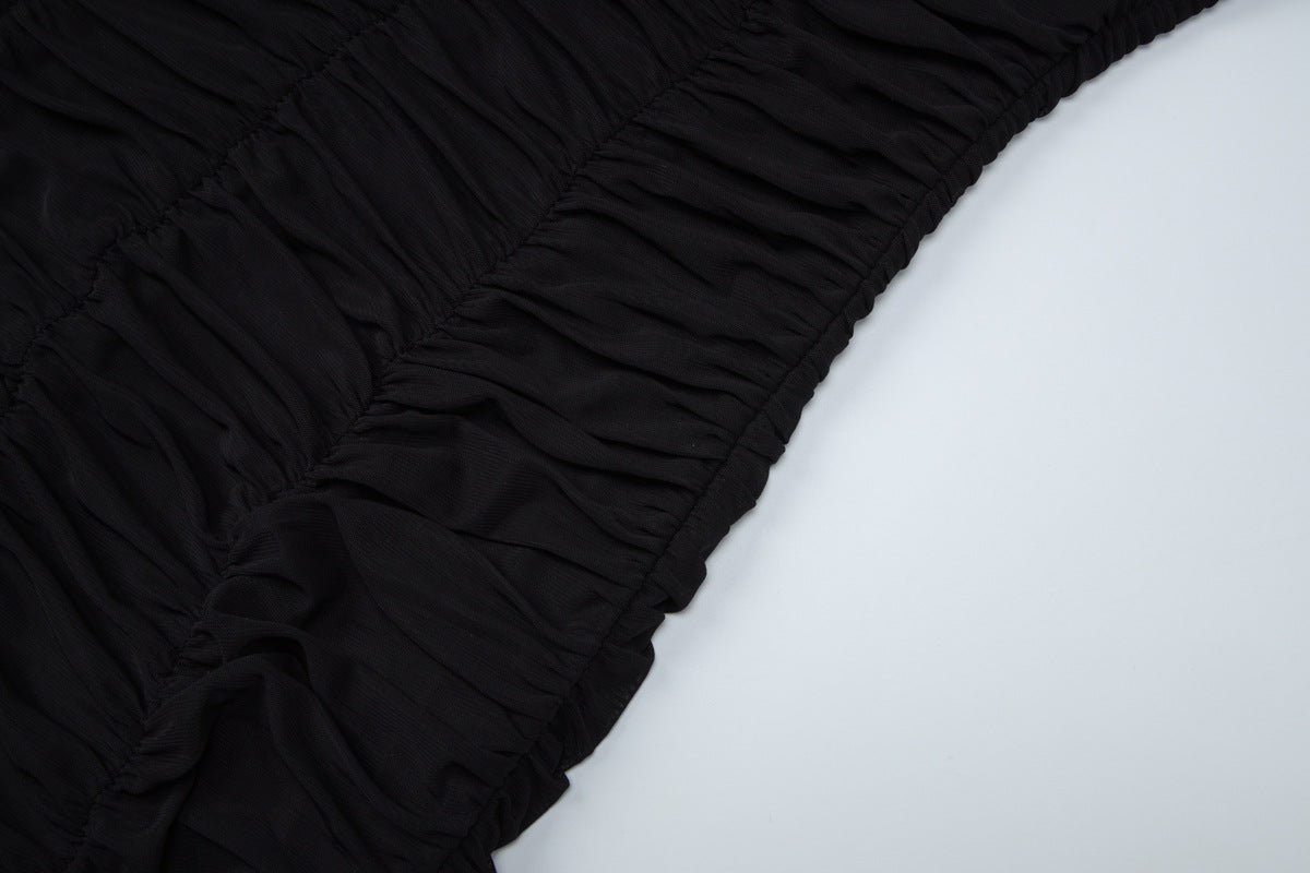 Halter ruched backless solid mini dress  | Festival Outfits Women