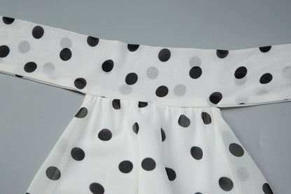 Polka dot halter self tie pleated backless mini dress  | Festival Outfits Women