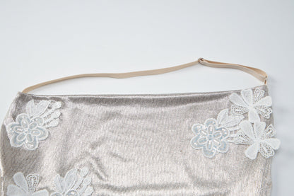 Irregular cowl neck embroidery halter mini dress  | Festival Outfits Women