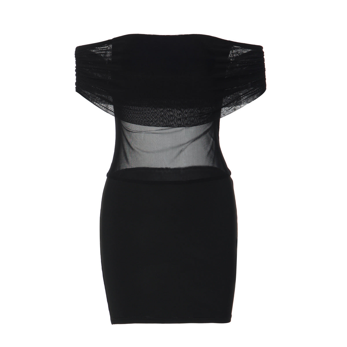 Off shoulder mesh backless solid mini dress  | Festival Outfits Women