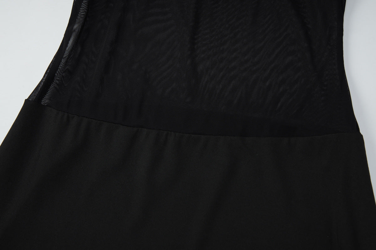 Off shoulder mesh backless solid mini dress  | Festival Outfits Women