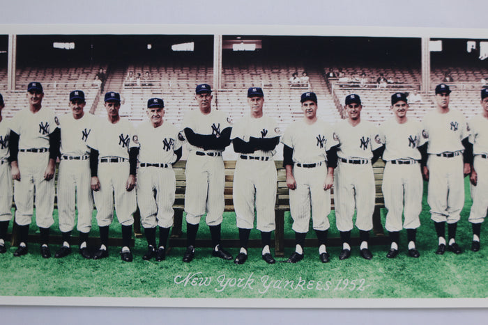 1952 New York Yankees Framed Team Panoramic Print- COLORIZED - Graded And Framed