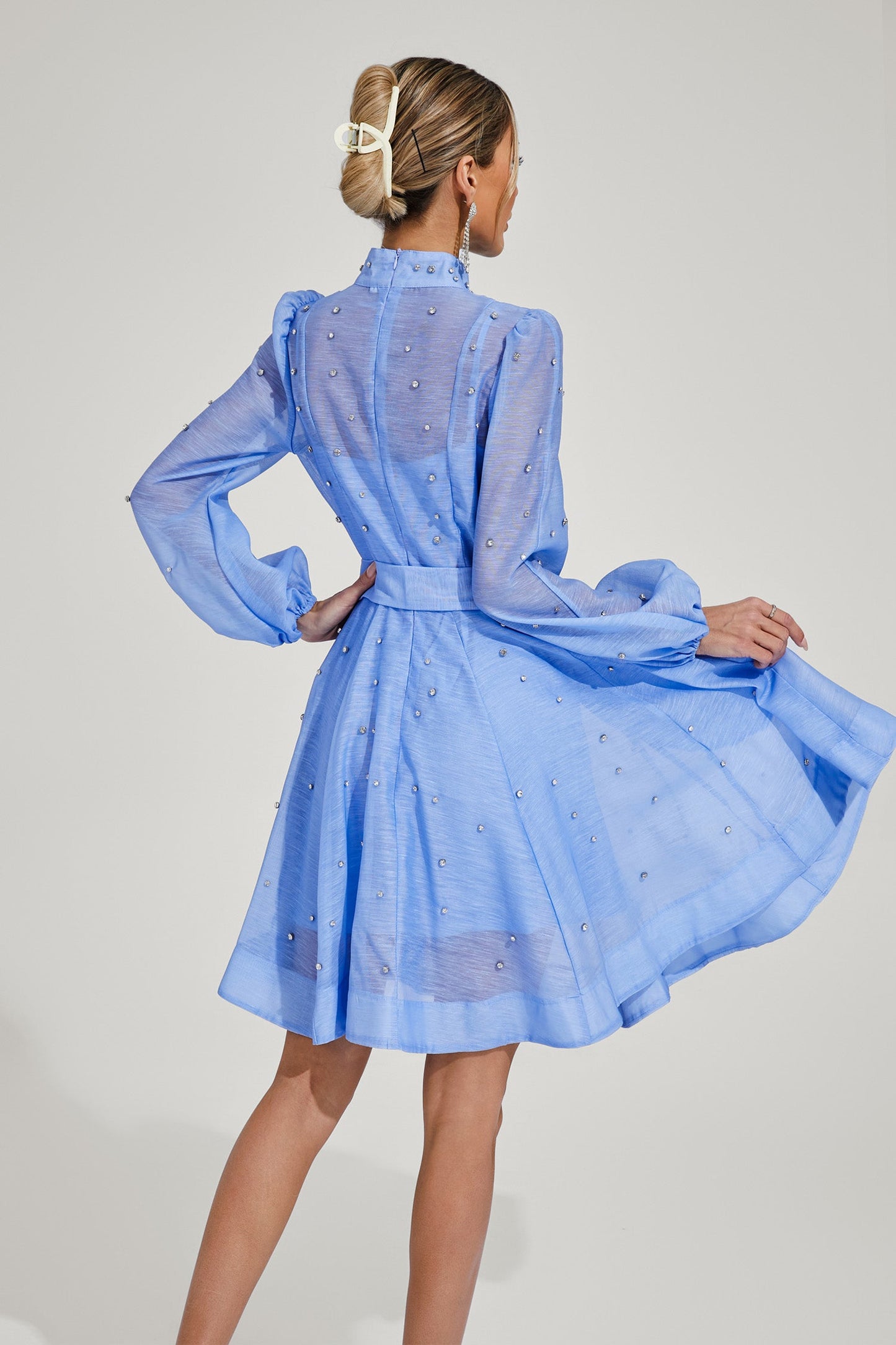 Bentham Blue Diamond Embellished Mini Dress