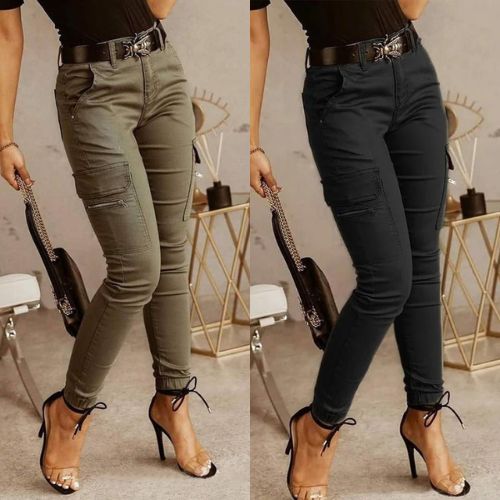 Women's Casual Low Rise Cargo Jeans with Pockets | Great for Casual Days