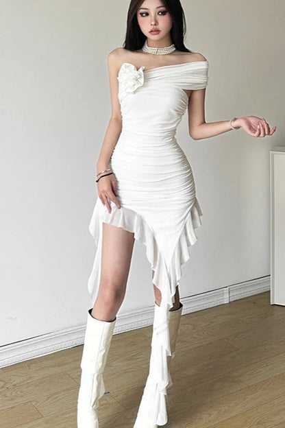 Tassel Detail Halter Slim Fit Elegant Mini Dress
