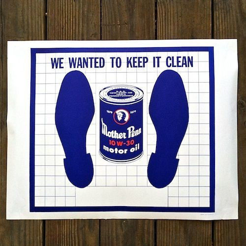 MOTHER PENN OIL Paper Floor Mats 1950s