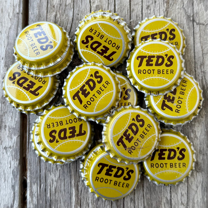 20 Original 1960s TED'S ROOT BEER SODA Bottle Cap BASEBALL Williams Unused LOT