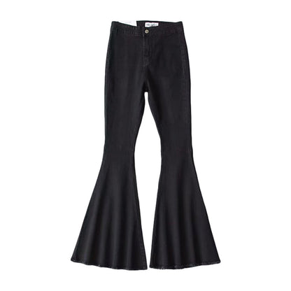 Elegant Women Casual Style Good Stretch Flare Jeans