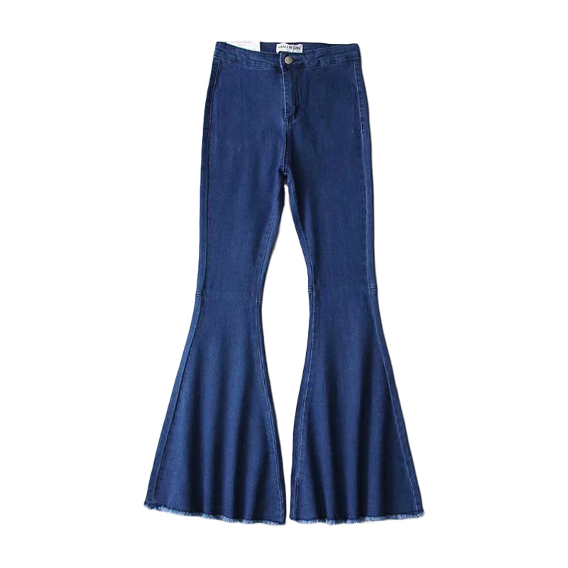 Elegant Women Casual Style Good Stretch Flare Jeans