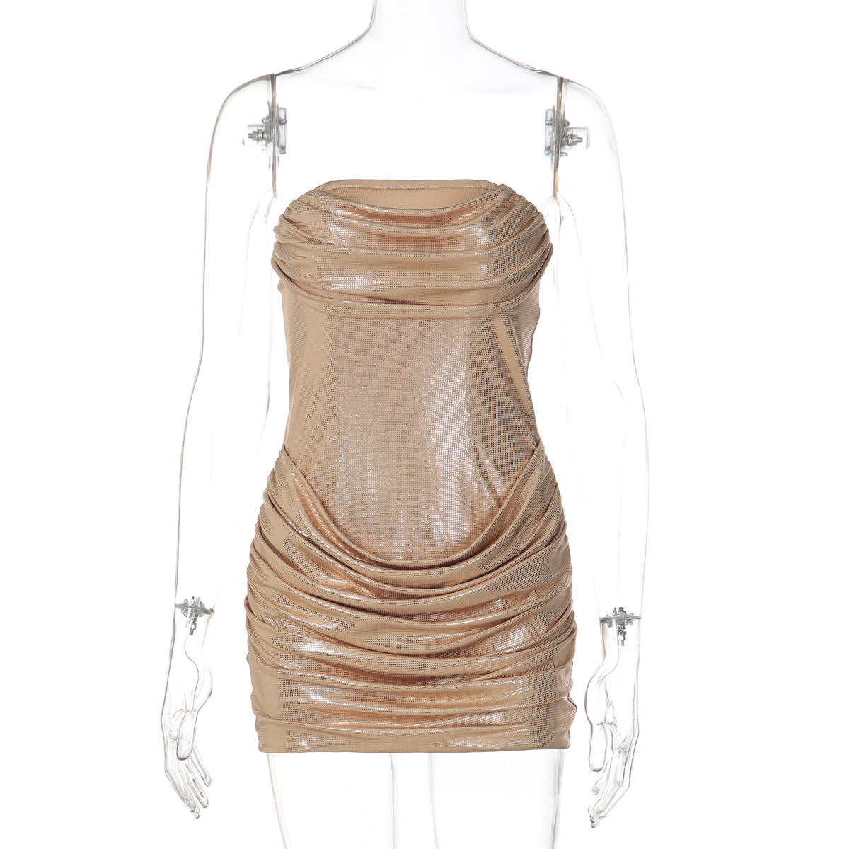 Ruched polka dot backless tube mini dress  | Festival Outfits Women