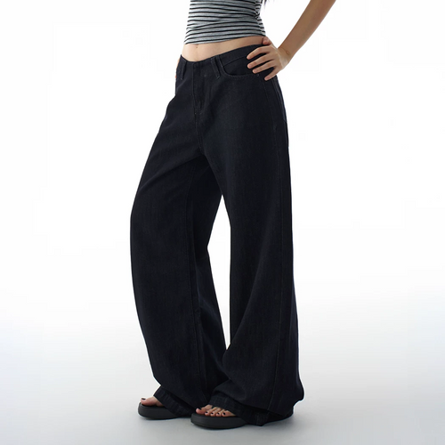 Pocket solid low rise straight leg | Baggy Low Rise Jeans  | Festival Outfits Women