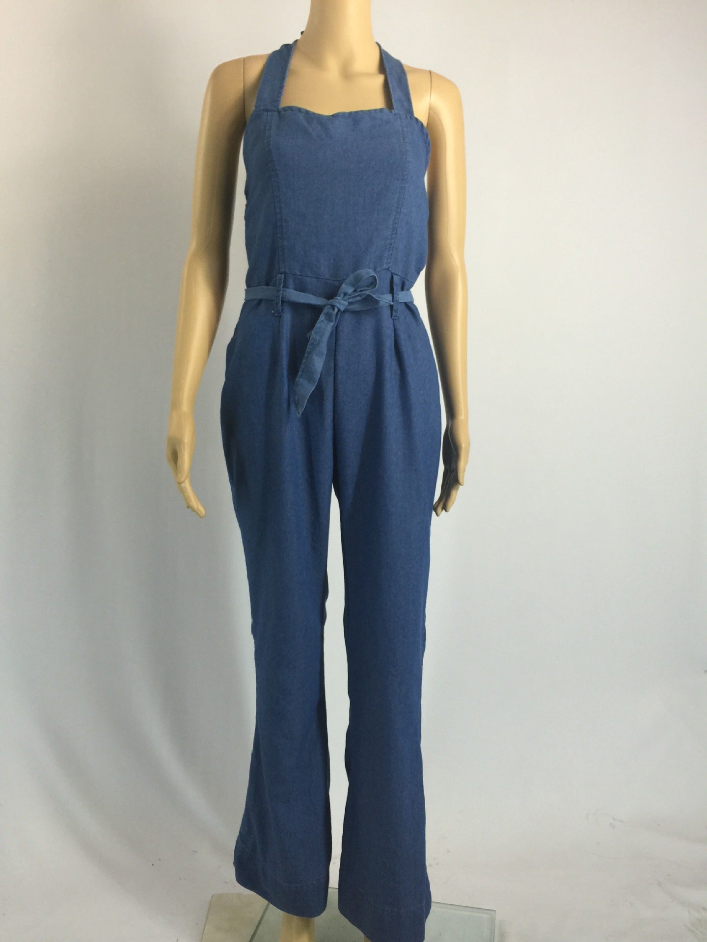 Sexy Jeans Women Slim Fit Casual Jumpsuit Containing Belt