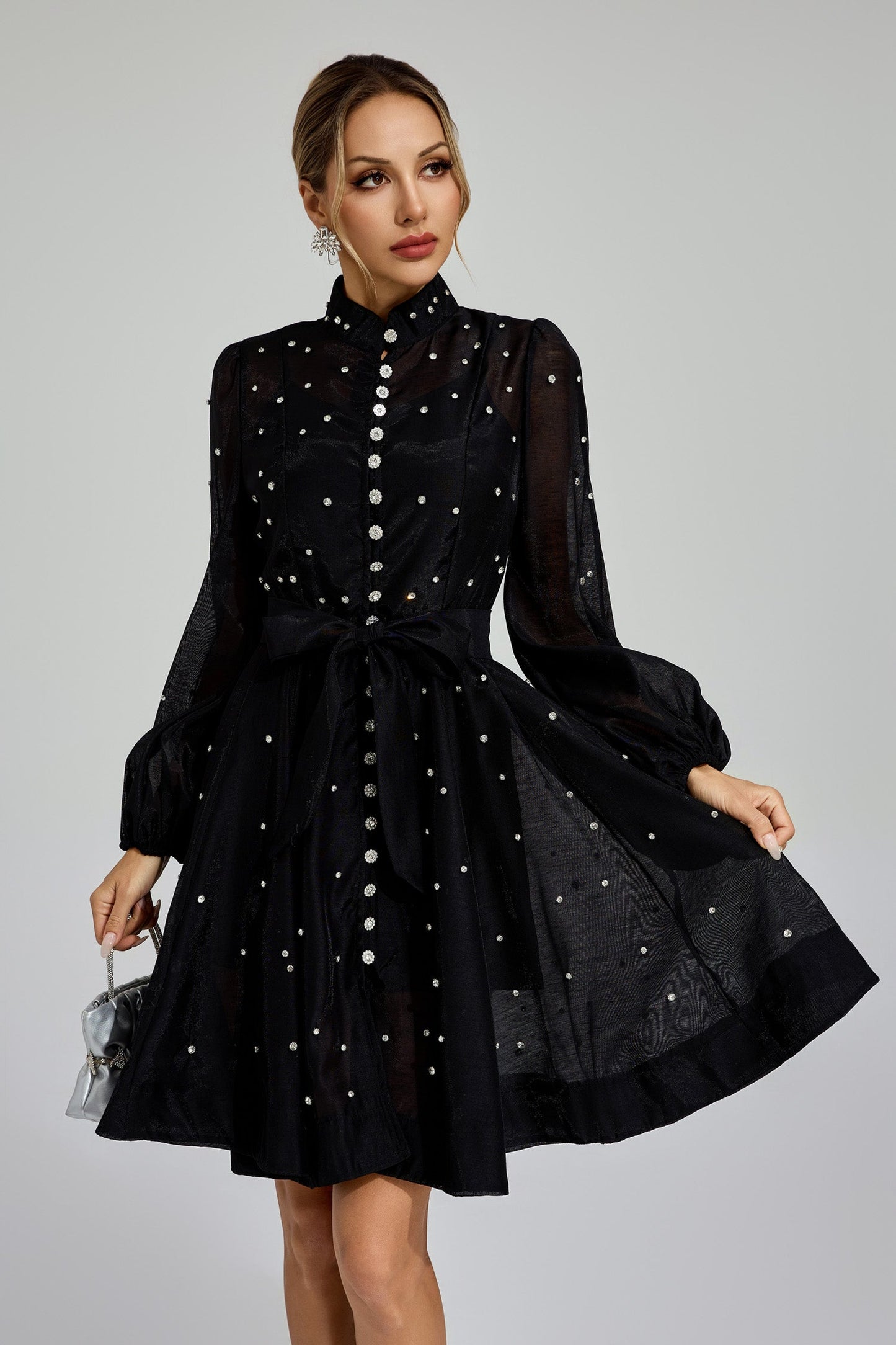 Bentham Black Diamond Embellished Mini Dress