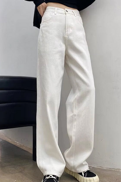 High Waist Casual  White Jeans Pants