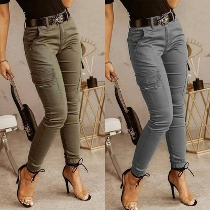 Women's Casual Low Rise Cargo Jeans with Pockets | Great for Casual Days