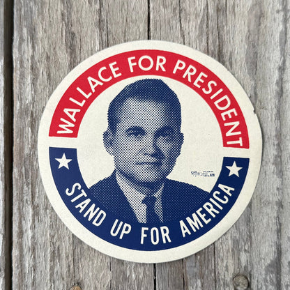 30 Vintage 1968 GEORGE WALLACE FOR PRESIDENT Political Campaign Window Decal LOT