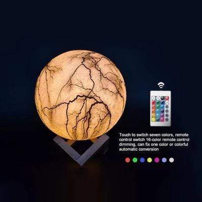 Gadget Gerbil 7 colors / Telecontrol / 8cm 3D Printed Lightning Moon Lamp