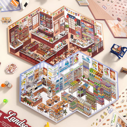 3D Shop Scene DIY Stickers Kit DPJY2