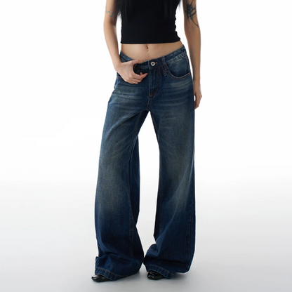 Pocket button zip-up low rise wide leg | Baggy Low Rise Jeans  | Festival Outfits Women