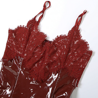 Lace hem v neck zip-up backless cami mini dress  | Festival Outfits Women