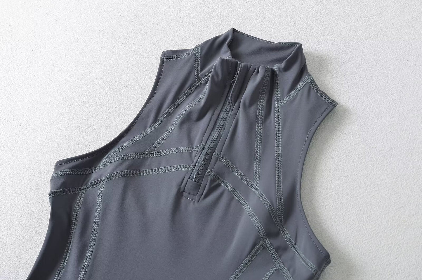 Dark Gray – Slim Fit Waist-Cinching Mini Dress