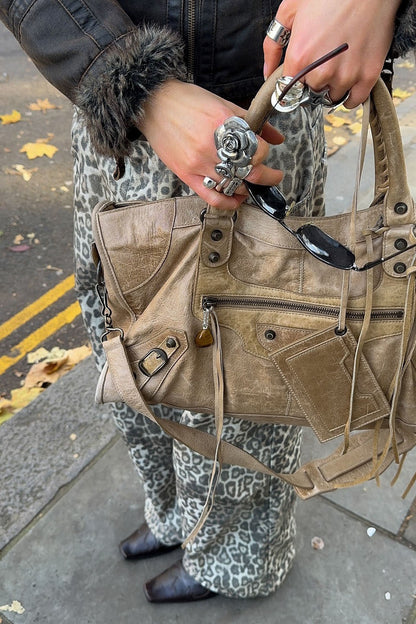 Leopard Print High-End Straight Loose Jeans