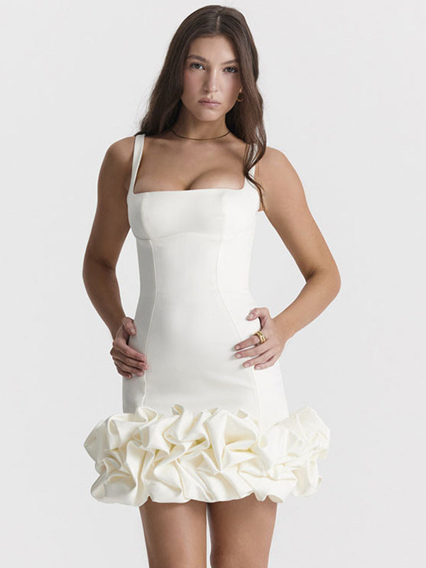 Sleeveless Mini Dress Backless Cupcake Hem Birthday Party Dresses