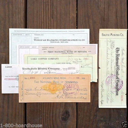 MINING COMPANY Business Checks 1900-40s