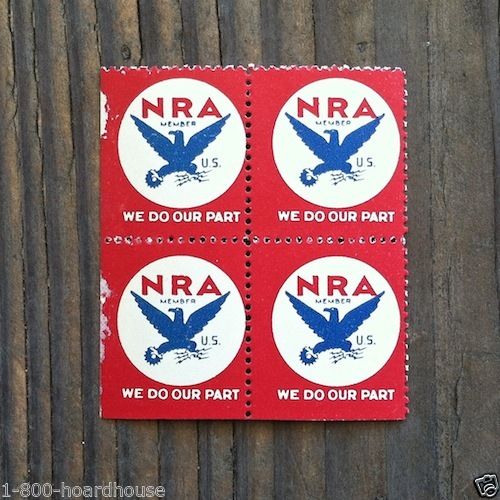 NRA MEMBER Poster Stamp 1930