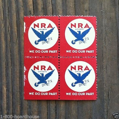 NRA MEMBER Poster Stamp 1930