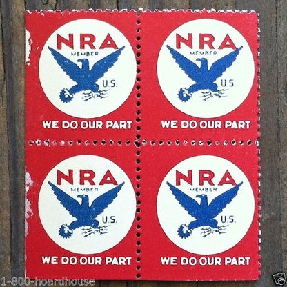 NRA MEMBER Poster Stamp 1930