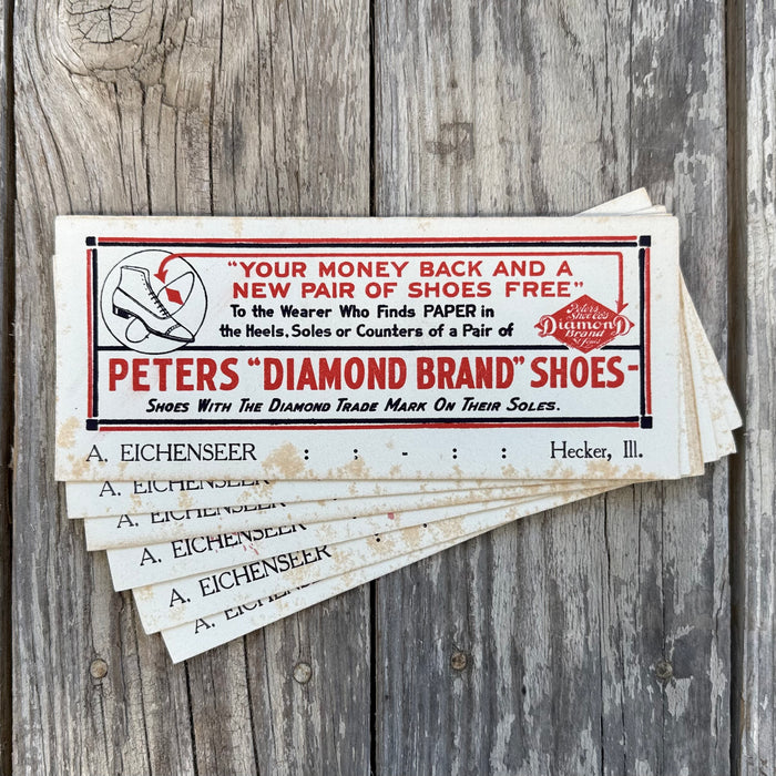 6 WHOLESALE Litho Ink Blotters 1910s PETERS SHOES DIAMOND BRAND Hecker IL LOT
