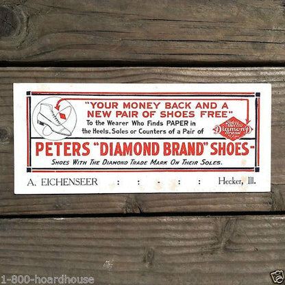 PETERS DIAMOND BRAND SHOES Ink Blotter 1910s