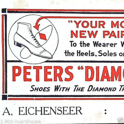 PETERS DIAMOND BRAND SHOES Ink Blotter 1910s