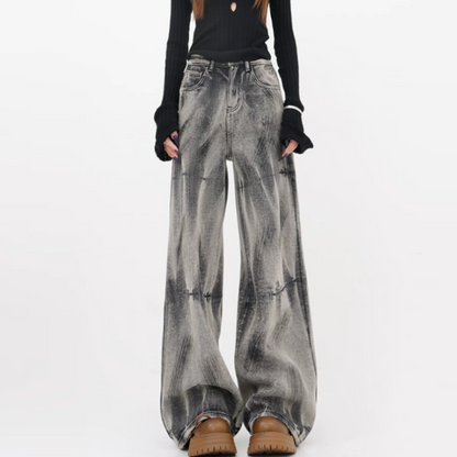 Tie dye zip-up button low rise low rise | Baggy Low Rise Jeans  | Festival Outfits Women