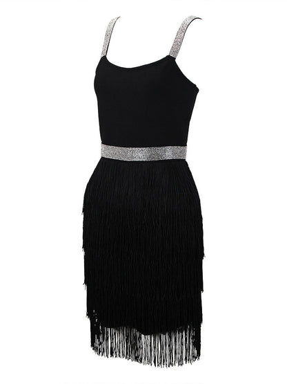 Birthday Party Dress V-Neck Sleeveless Cocktail Mini Dresses With Fringe