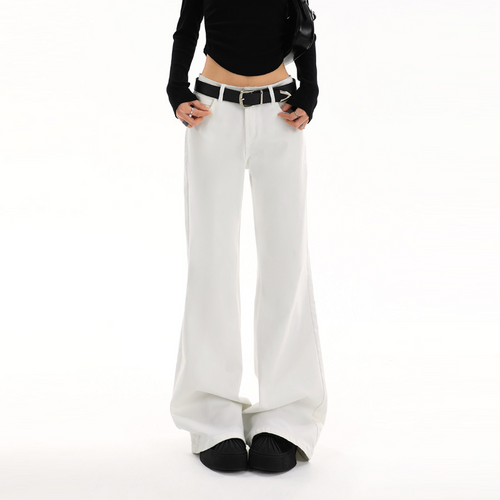 Pocket solid button zip-up straight leg | Baggy Low Rise Jeans  | Festival Outfits Women