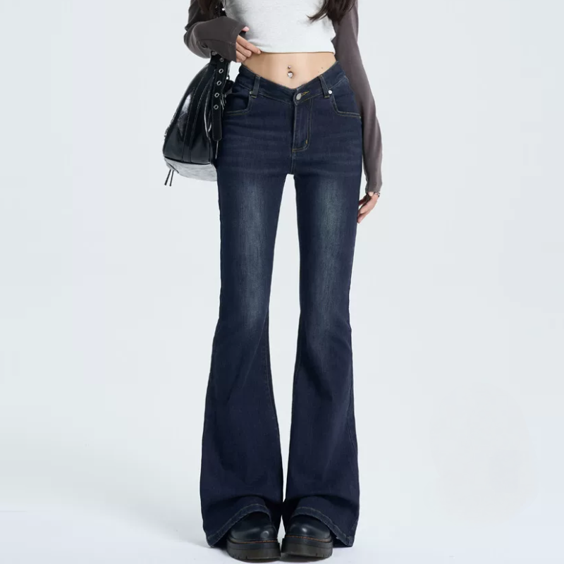 Zip-up button pocket low rise jeans | Baggy Low Rise Jeans  | Festival Outfits Women