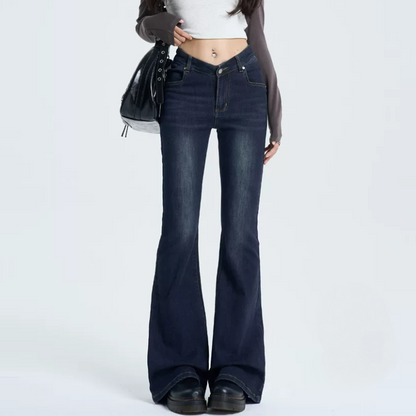 Zip-up button pocket low rise jeans | Baggy Low Rise Jeans  | Festival Outfits Women