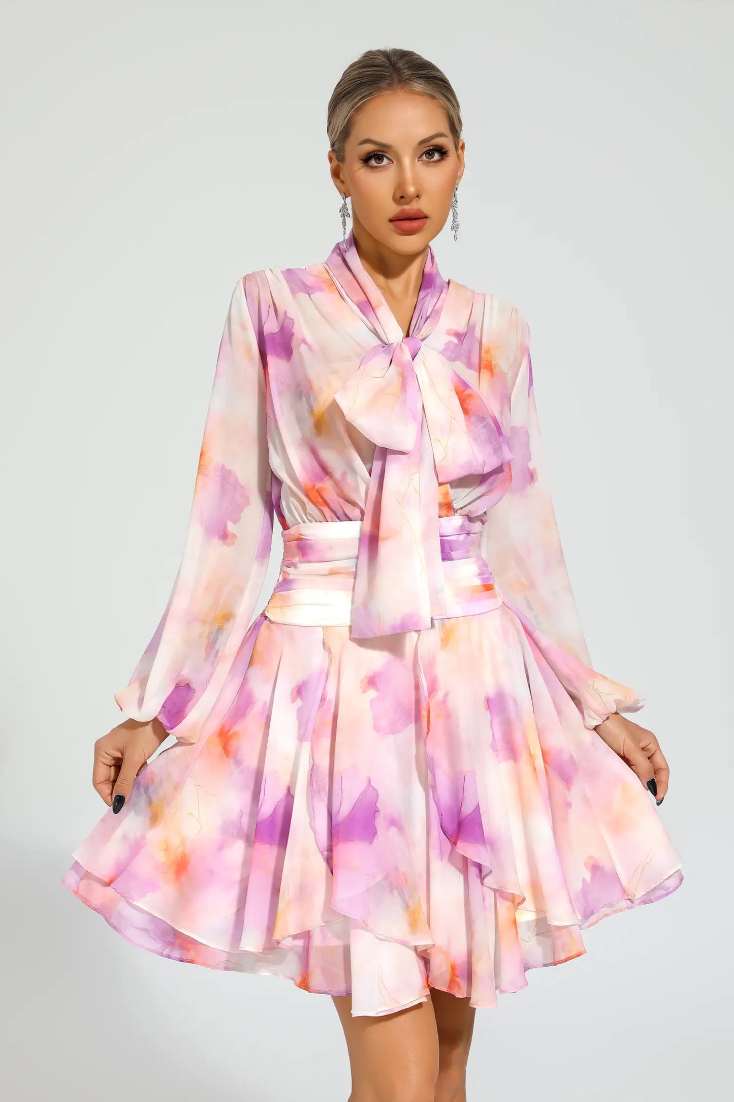 Sid Pink Floral Mini Dress