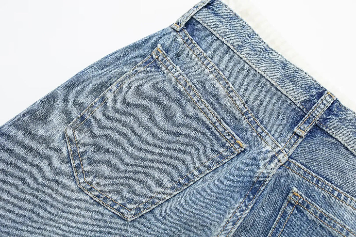 Women's Vintage Mid Waist Straight Leg Jeans with Lace Up Style | Great for All Seasons