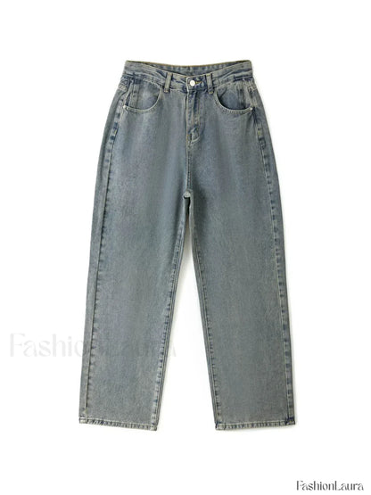 90s Washed High Waist Boyfriend Jeans