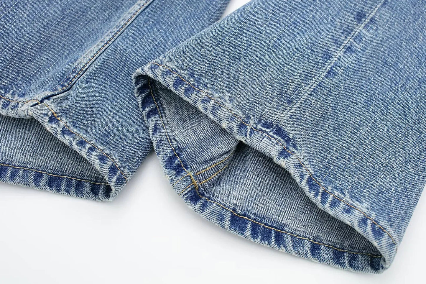 Women's Vintage Mid Waist Straight Leg Jeans with Lace Up Style | Great for All Seasons