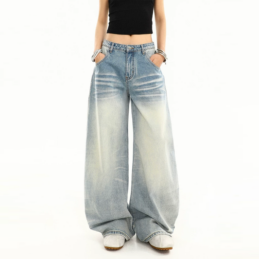 Cat whisker print pocket low rise straight leg | Baggy Low Rise Jeans  | Festival Outfits Women