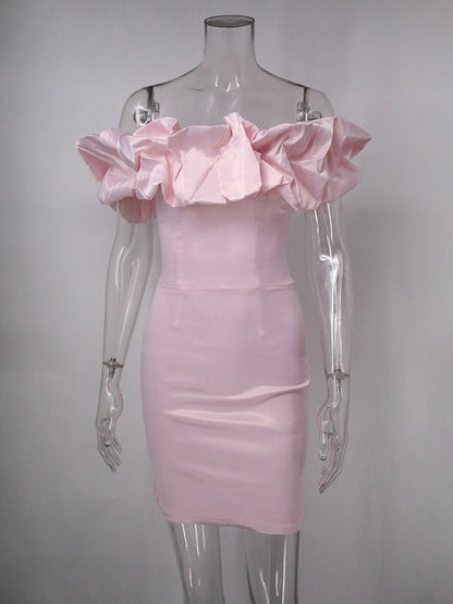 Chic Cupcake Dress Strapless Slit Birthday Party Mini Dresses
