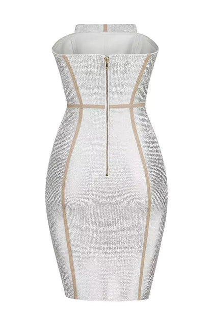 Laila Silver Bandage Mini Dress
