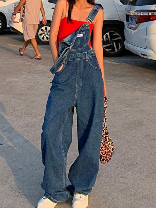 Vintage Washed Boyfriend Denim Overall