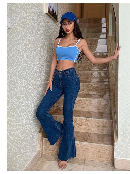 Women's Vintage High-Waist Flared Jeans | Great for Casual Days