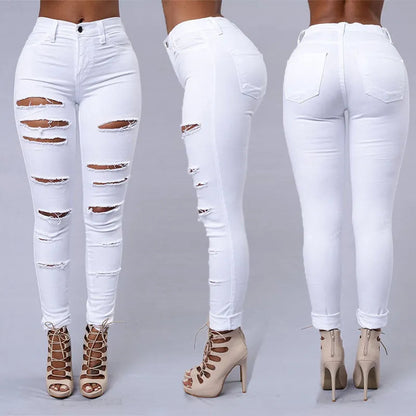 Women's Casual Skinny High-Waisted Ripped Jeans | Great for Casual Days